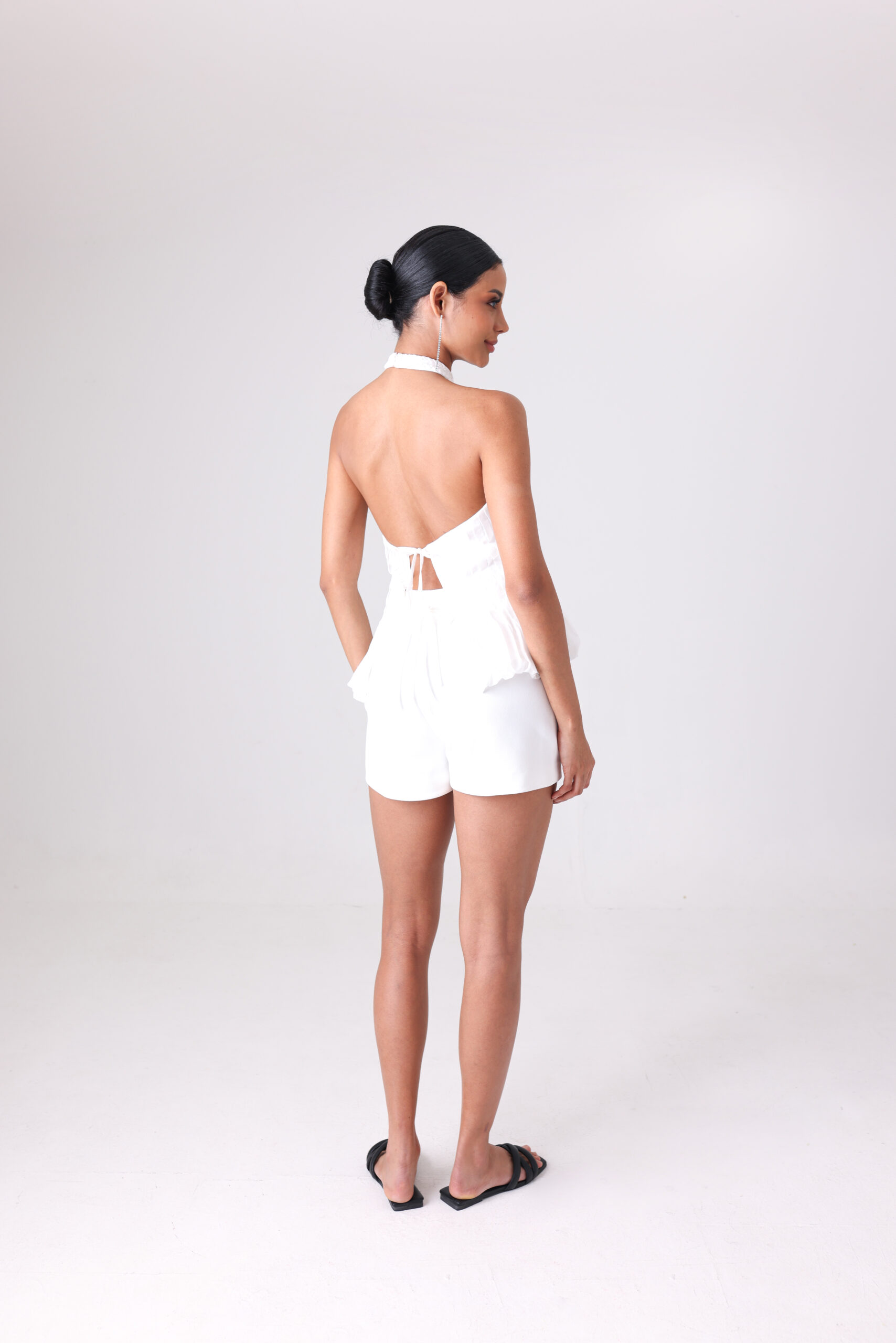 Pleated High-Neck Blouse