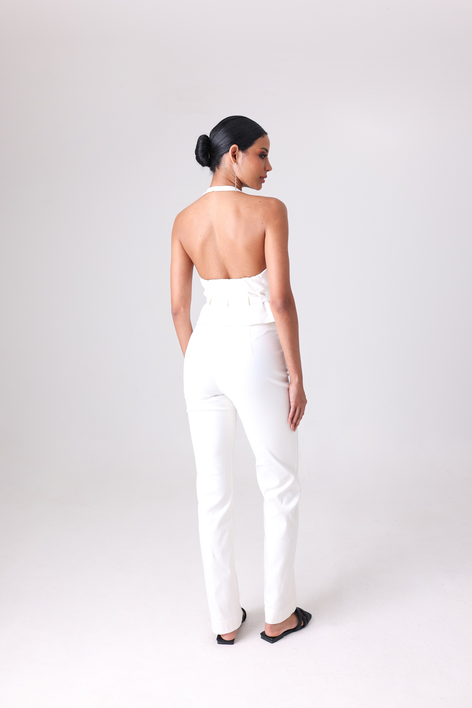 Stretch Drill Open-Back Top
